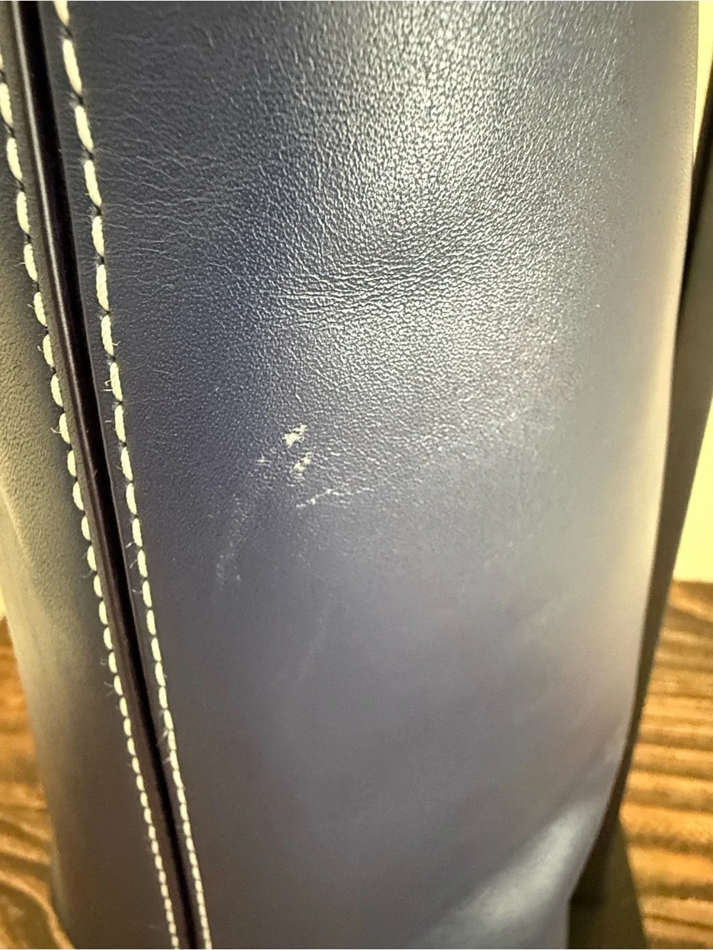 Tory Burch Miller Leather Bucket Tote – Navy Blue